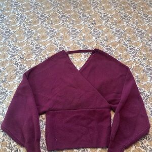 Staccato Women's V-Neck Wrap Sweater - Deep Purple